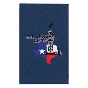 Oil Always Rises Navy Blue Rally Towel, 11x18