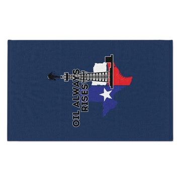 Oil Always Rises Navy Blue Rally Towel, 11x18