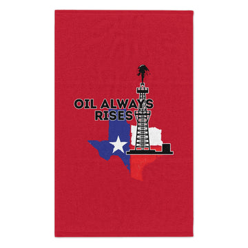 Oil Always Rises Red Rally Towel, 11x18