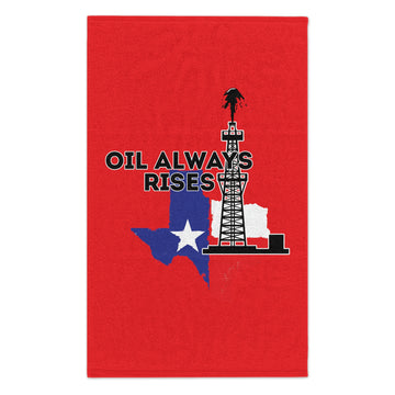 Oil Always Rises Red Rally Towel, 11x18